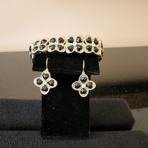 Black Clover Bracelet and Earring Set